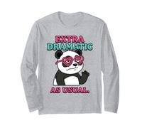 Panda très Dramatique comme d'habitude, Design drôle et Mignon Manche Longue