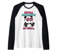Panda très Dramatique comme d'habitude, Design drôle et Mignon Manche Raglan