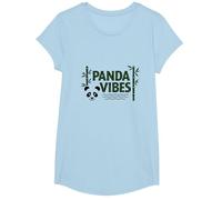 Panda Vibes Bamboo Forest Zen Animal Lover Cadeau T-Shirt, Fille, Bleu Céleste, M