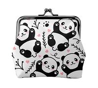 Panda Wallet for Women Coin Purse Kiss Lock Change Purse Wallet Card Holder Buckle Purse Cute Small PU Leather Pocket Wallet for Women Ladies Clutch Purse Happy Squirrel