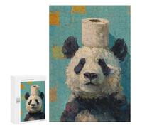 Panda with Toilet Paper on Head-1 Puzzle 1000 Pièces Educa Jouet en Bois Cadeau Unique Décoration Intérieure Jeu Éducatif Challenge Toy Adultes Et Enfants À Partir De 14 Ans 300 PCS