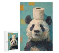 Panda with Toilet Paper on Head-1 Puzzle 1000 Pièces Educa Jouet en Bois Cadeau Unique Décoration Intérieure Jeu Éducatif Challenge Toy Adultes Et Enfants À Partir De 14 Ans 1000 PCS