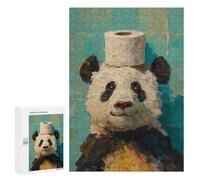 Panda with Toilet Paper Roll Hat-1 Puzzle 1000 Pièces Educa Jouet en Bois Cadeau Unique Décoration Intérieure Jeu Éducatif Challenge Toy Adultes Et Enfants À Partir De 14 Ans 300 PCS