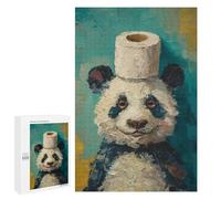 Panda with Toilet Paper Roll Hat-2 Puzzle 1000 Pièces Educa Jouet en Bois Cadeau Unique Décoration Intérieure Jeu Éducatif Challenge Toy Adultes Et Enfants À Partir De 14 Ans 1000 PCS