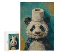 Panda with Toilet Paper Roll Hat-2 Puzzle 1000 Pièces Educa Jouet en Bois Cadeau Unique Décoration Intérieure Jeu Éducatif Challenge Toy Adultes Et Enfants À Partir De 14 Ans 300 PCS