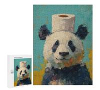 Panda with Toilet Paper Roll Hat Puzzle 1000 Pièces Educa Jouet en Bois Cadeau Unique Décoration Intérieure Jeu Éducatif Challenge Toy Adultes Et Enfants À Partir De 14 Ans 500 PCS