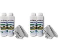 Pandacleaner - Kit de recharge de 500 ml de nettoyant pour lunettes - 2 x 250 ml - Avec chiffon de nettoyage pour lunettes - Sans alcool, anti-buée (Lot de 2)