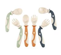 PandaEar Baby Bendable Spoons and Forks set 6 Pack| Training Learning Self-Feeding Baby Spoons First Stage for Kids Toddlers Children and Infants| BPA Free| Easy Grip Fork Tableware