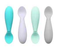 PandaEar Cuillères pour Bébés sans BPA, lot de 4, en Silicone Souple et Manche Large pour l'auto-alimentation.