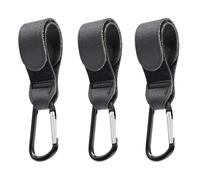 PandaEar Lot de 3 crochets pour poussette (noir)