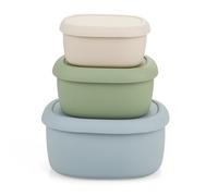 PandaEar Lot De 3 Récipients Alimentaires En Silicone Avec Couvercles, Boîtes Bento Réutilisables Et Empilables, Sans BPA, Étanches, Lave-Vaisselle Micro-Ondes Congélateur (200ml, 300ml, 590ml)
