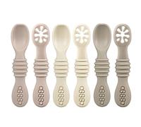 PandaEar Lot de 6 Cuillères en Silicone pour Bébé - Ustensiles d'Alimentation Autonomes 6+ Mois, Sans BPA - Idéales pour le Sevrage et le Baby-Led Weaning