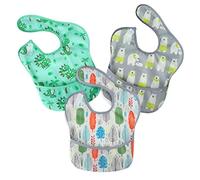 PandaEar Super léger Bavoirs bébé pour les repas| Lot de 3, Imperméable, Lavable, Étanche Huile Huile et Odeur Résistant| 5-36 mois
