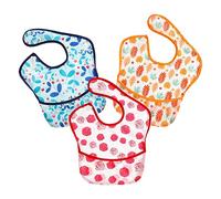 PandaEar Super léger Bavoirs pour bébé très légers, Lot de 3, Imperméable, Lavable, Huile de taches et d'odeur résistante, 5-36 mois (Fille)
