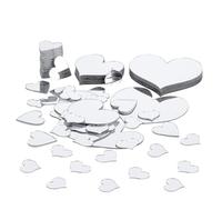 PandaHall 100pcs Miroirs en forme de coeur 4 tailles Tuiles de miroir artisanales adhésives Tuiles de mosaïque de miroir de coeur d'amour Artisanat de petits miroirs pour décoration murale de mariage