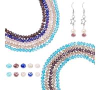 PandaHall- 10chapelet Electroplate Perles en Verre, Mixte Couleur, AB Couleur Plaque, Facette Abaque, 8mm de diametre, 6mm d'epaisseur, Trou: 1mm, Environ 70pcs/Chapelet