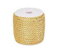 PandaHall 18m 5mm Corde Torsadée Dorée, 3 Cordon tressé Cordon Décoratif de Noël Ficelle en Polyester Satiné pour Coudre Décoration Intérieure Tapisserie Embrasse de Rideau Corde d'honneur