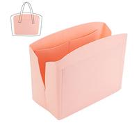 PandaHall 1pc Insertion d'organisateur de Sac à Main Grand Sac Organisateur avec Fermeture à Glissière en Alliage Feutre Rose Sacs à Main Base Shaper Shell-Forme Sac Organisateur