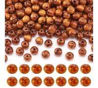 PandaHall 200 pièces perles de boule en bois rond 8mm entretoise en bois sans plomb perles de charme en vrac Burlywood pour la fabrication de bijoux
