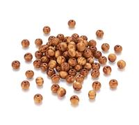PandaHall 200 pièces rondes en bois boule entretoise perles en vrac 8mm perles de charme Burlywood pour bricolage bijoux artisanat fabrication
