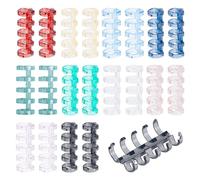 PandaHall 20pcs Reliures à Feuilles Mobiles 10 Couleurs 5 Anneaux Livre Anneaux Peigne de Reliure translucide Anneaux de Reliure fendus à Pression Peigne de Reliure pour Scrapbook Photos d'albums