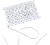 PandaHall 25m Garniture tressée mille-pattes blanche, 8 mm Ruban de dentelle douce et brillante Ruban tressé en polyester Garniture de tresse en peluche pour costume Rideau Bijoux