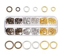PandaHall 285pcs Anneaux de saut en Alliage, 4 tailles Anneaux de saut fermés Connecteurs Anneaux de jonction 6/8/10/1 mm Anneau rond Petits anneaux de bijoux pour bijoux bracelets colliers,3 couleurs