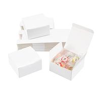 PandaHall 30pcs Boîte Cadeau Blanc 8x8x4cm Boîte d'emballage Cadeau Petites Boîtes Cadeaux Kraft Boîtes de Faveur Coffret Papier pour Mariages Fiançailles la Fête les Anniversaires Décoration