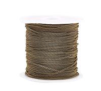 PandaHall 32.8 pieds collier de chaîne de câble en laiton 2x1x0.35mm chaînes croisées torsadées non soudées pour la fabrication de bijoux (bronze antique)