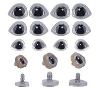 PandaHall 40 Jeux d'yeux de sécurité 3D, 3 Tailles Fabriquer des Yeux avec des Lave-Cils Artisanat Ours Chien Chats Yeux Yeux en Crochet farcis en Plastique pour Animaux en Peluche