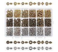 PandaHall 900pcs Perles d'espacement en métal, 6 modèles Perles en alliage tibétain Bijoux Artisanat Perles Rétro Perles pour Bracelet Collier Boucle d'Oreille Bijoux, 3 Couleurs, 5.5-6.5mm