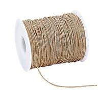 PandaHall 91m 1 mm de Fil de Coton ciré pour Bracelet, Collier, Fabrication de Bijoux, Artisanat, Perles, macramé Gingembre, Jaune