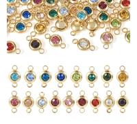 PandaHall Breloques en strass et connecteurs avec pierre de naissance pour loisirs créatifs, colliers, bracelets, bijoux, Strass, Strass