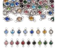PandaHall Breloques en strass et connecteurs avec pierre de naissance pour loisirs créatifs, colliers, bracelets, bijoux, Strass, Strass