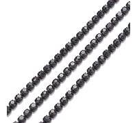 PandaHall Chaînes à strass en laiton noir de 1,6 m x 2 mm avec fond noir pour bijoux, travaux manuels, vêtements, décoration de vase