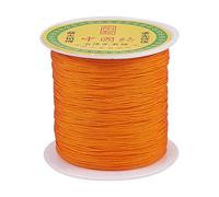 PandaHall Cordon en Nylon Tressé de Soie pour Fabrication de Bracelets d'Amitié, Kumihimo et Macramé, 0,5 mm, Orange Foncé
