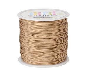 PandaHall Cordon en nylon tressé, imitation soie pour fabrication de bracelets Shamballa macramé Bois massif 98 m 0,8 mm
