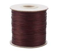 PandaHall Cordon en polyester ciré rond avec bobine pour fabrication de bijoux et macramé - 180 m x 0,5 mm - Rouge foncé