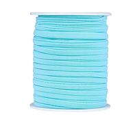 PandaHall cordon plat mince élastique de 5 mm, fil de nylon souple, cousu, extensible, cordon Lycra pour couture, loisirs créatifs, bandeau, fabrication de bijoux, accessoires, aigue-marine, 20 m