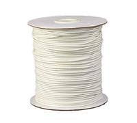 Pandahall Cordon tressé en polyester ciré, blanc, 1mm