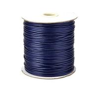 Pandahall Cordon tressé en polyester ciré, Bleu nuit, 1mm