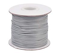 Pandahall Cordon tressé en polyester ciré, Gris clair - 1 mm., 1mm