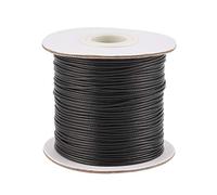 Pandahall Cordon tressé en polyester ciré, Noir - 1 mm., 1mm