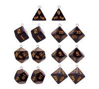 PandaHall D20 Breloques en acrylique en forme de dés polyédriques à facettes pour la fabrication de bijoux, porte-clés, loisirs créatifs, Résine