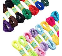 Pandahall Elite-15 Faisceaux 20m de Fil de Polyester coréen Couleur mélangée Perles Cordon Artisanat Cordon pour la Fabrication Artisanale de Bricolage