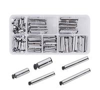 PandaHall Elite - 200 Pcs 5 Tailles Tubes à Fermeture à Glissière Embouts de Bijoux Embouts de Curseur Fermoir Capuchon en Fer pour la Fabrication de Bijoux, Platine