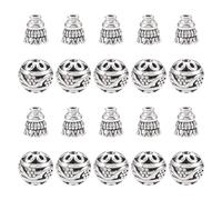 PandaHall Guru Lot de 10 ensembles de perles en vrac de 11 mm à 3 trous en métal pour fabrication de colliers, bracelets, bijoux