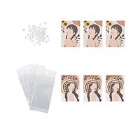 Pandahall Lot de 100 cartes d'emballage pour colliers, boucles d'oreilles, bijoux avec 200 écrous d'oreille en plastique et 100 sacs transparents auto-scellants