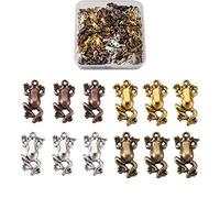 Pandahall Lot de 120 breloques en alliage style tibétain en forme de grenouille 21 x 12 x 3 mm 4 couleurs en métal sur le thème des animaux pour la fabrication de bijoux faits à la main