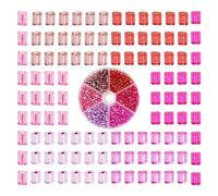 PandaHall Lot de 1260 perles de rocaille brodées en verre rose et violet pour colliers, bracelets, boucles d'oreilles, bijoux